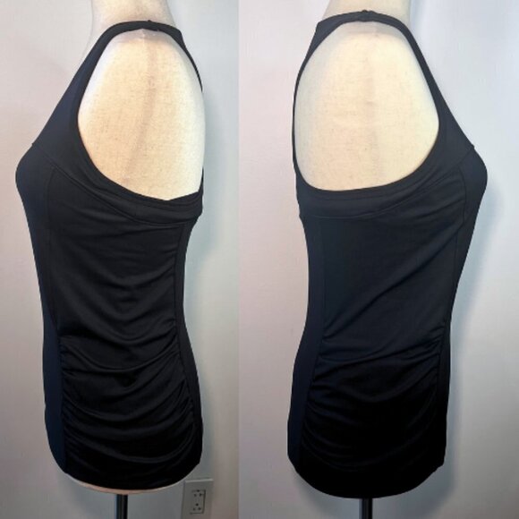 ATHLETA V-Neck Active Tank Ruched Sides Built-In Bra Size 34B - Picture 4 of 10
